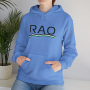 RAO Resistance Against Oppression Unisex Hoodie | Black RAO Letters with Palestinian Map & Flag Ribbon | Cultural Streetwear, Eco-Friendly Hoodie