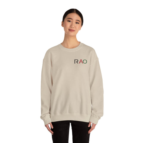 Stylish Unisex Crewneck Sweatshirt with 'RAO' Design, Cozy Casual Wear, Perfect for Everyday, Gifts, Holidays
