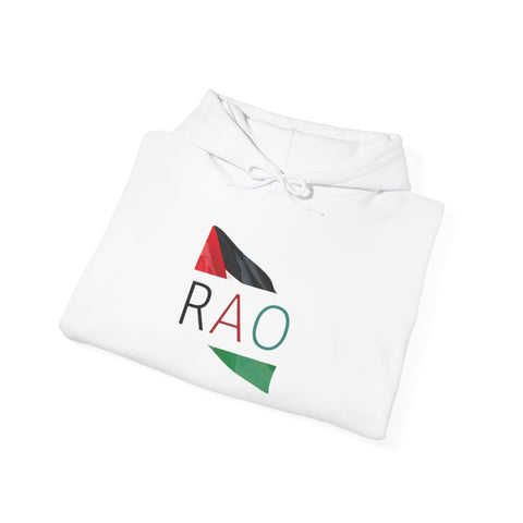 Stylish Unisex Hooded Sweatshirt with RAO Graphic, Cozy Pullover, Casual Gift, Streetwear, Everyday Wear, Unique Design
