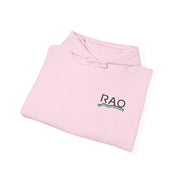 RAO Resistance Against Oppression Unisex Hoodie | Small Left Chest Logo with Palestinian Map & Flag Ribbon | Eco-Friendly Cultural Streetwear