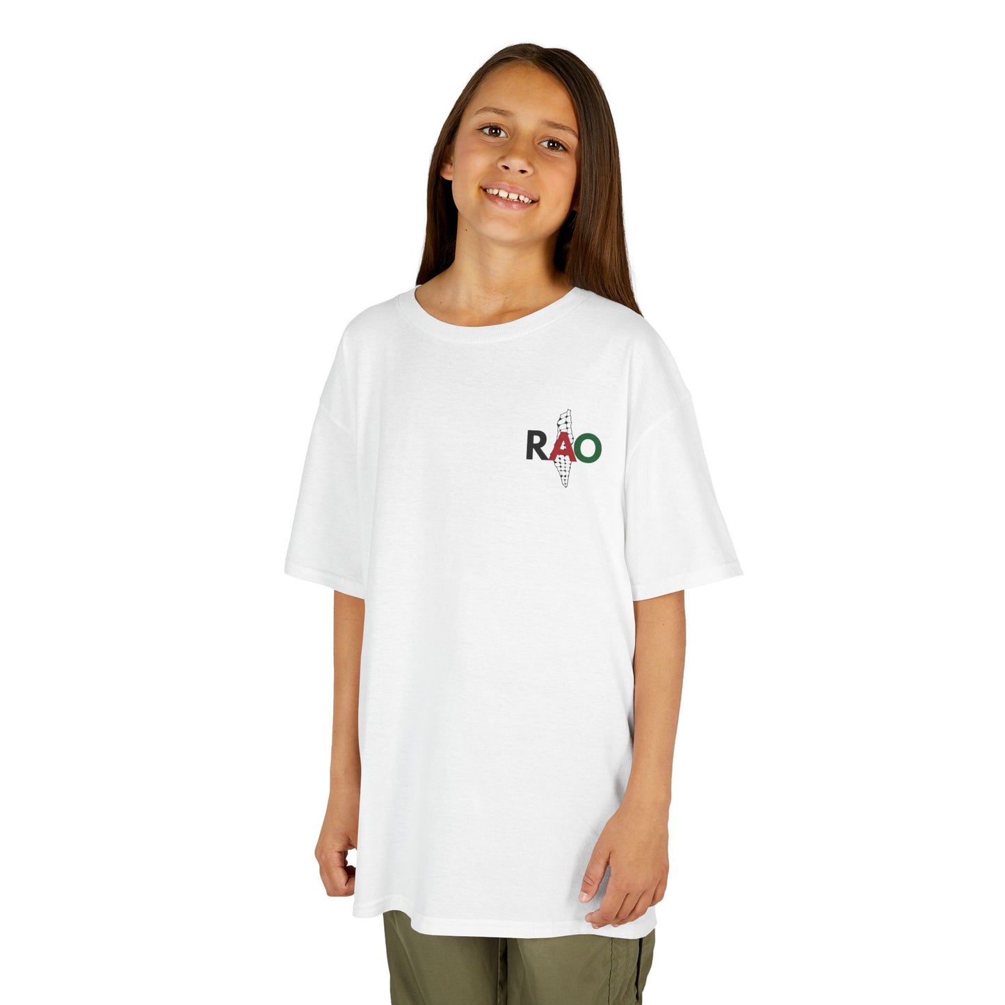 RAO Kids T-Shirt – Minimalist Logo Cotton Tee | Unisex Youth Shirt