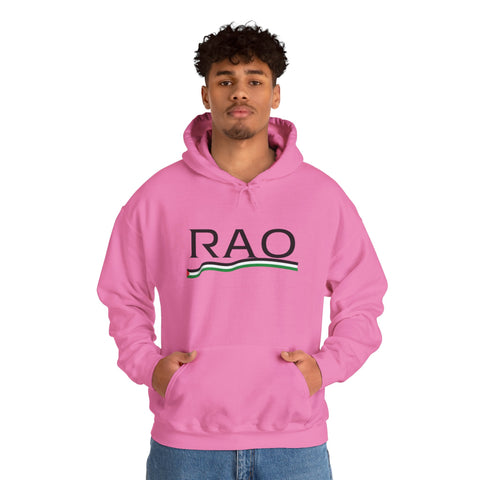 RAO Resistance Against Oppression Unisex Hoodie | Black RAO Letters with Palestinian Map & Flag Ribbon | Cultural Streetwear, Eco-Friendly Hoodie