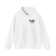 RAO Unisex Hoodie | Small Logo with Olive Leaves in Palestinian Flag Colors | Cultural Streetwear, Comfortable Eco-Friendly Hoodie