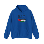 RAO Resistance Against Oppression Unisex Hoodie | Center Logo with Palestinian Flag | Cultural Streetwear, Eco-Friendly & Comfortable Hoodie