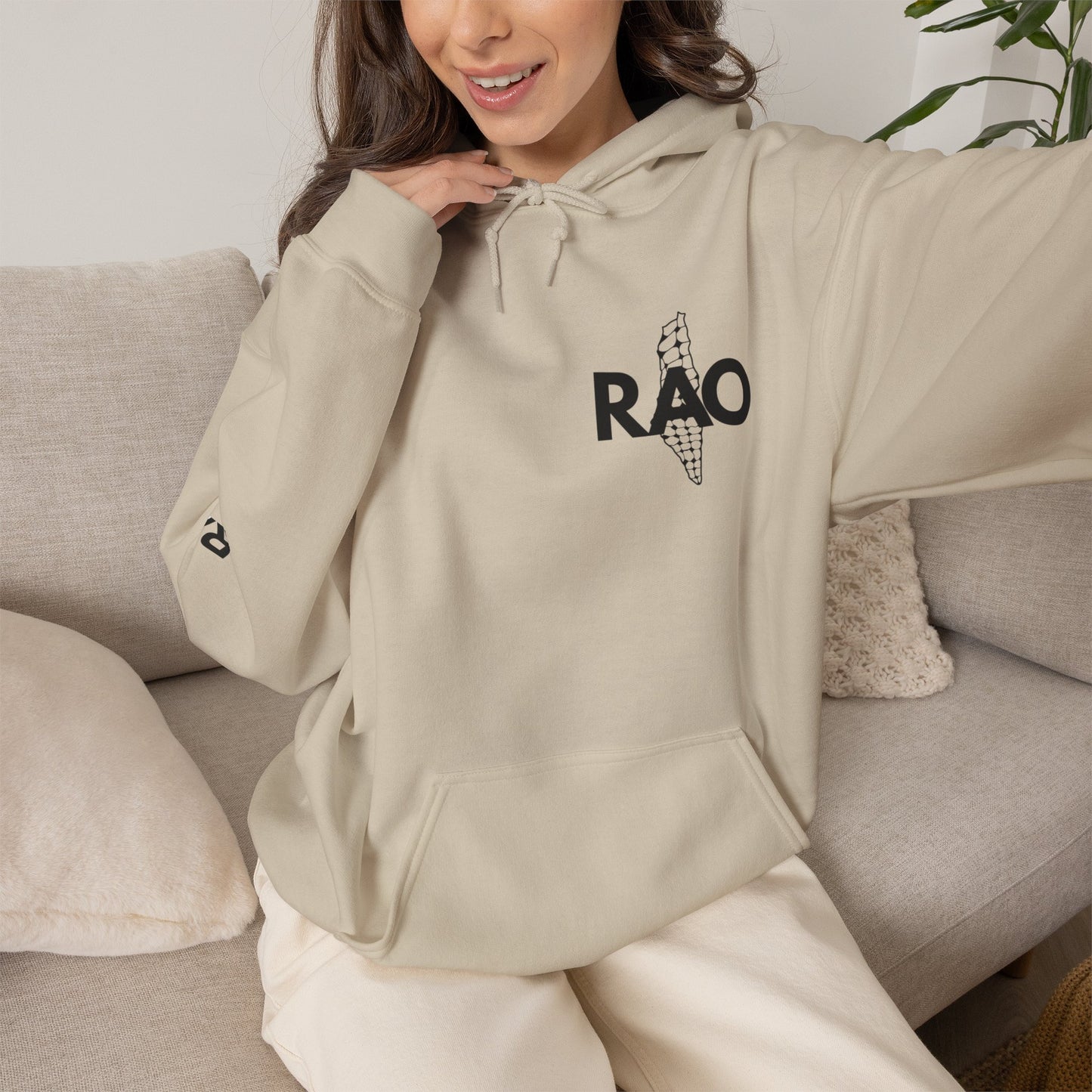 RAO Signature Palestine Hoodie | Premium Olive Branch Pullover | Minimalist Unisex Streetwear