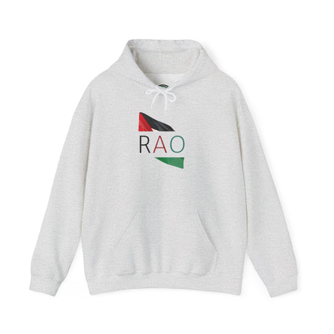 Stylish Unisex Hooded Sweatshirt with RAO Graphic, Cozy Pullover, Casual Gift, Streetwear, Everyday Wear, Unique Design