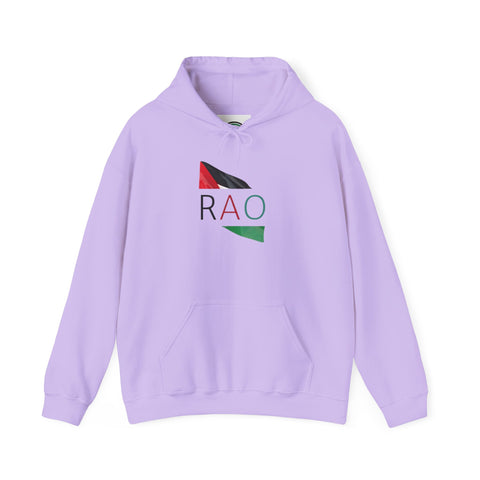 Stylish Unisex Hooded Sweatshirt with RAO Graphic, Cozy Pullover, Casual Gift, Streetwear, Everyday Wear, Unique Design