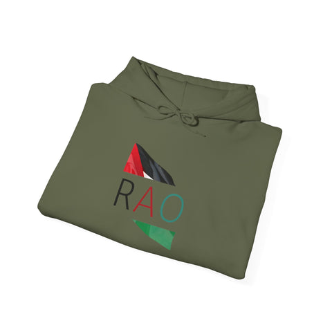 Stylish Unisex Hooded Sweatshirt with RAO Graphic, Cozy Pullover, Casual Gift, Streetwear, Everyday Wear, Unique Design