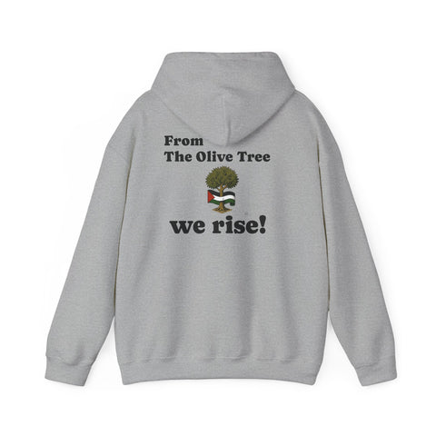 RAO Unisex Hoodie | Resistance Against Oppression Logo with Olive Leaves | Cultural Streetwear, Comfortable Eco-Friendly Fashion