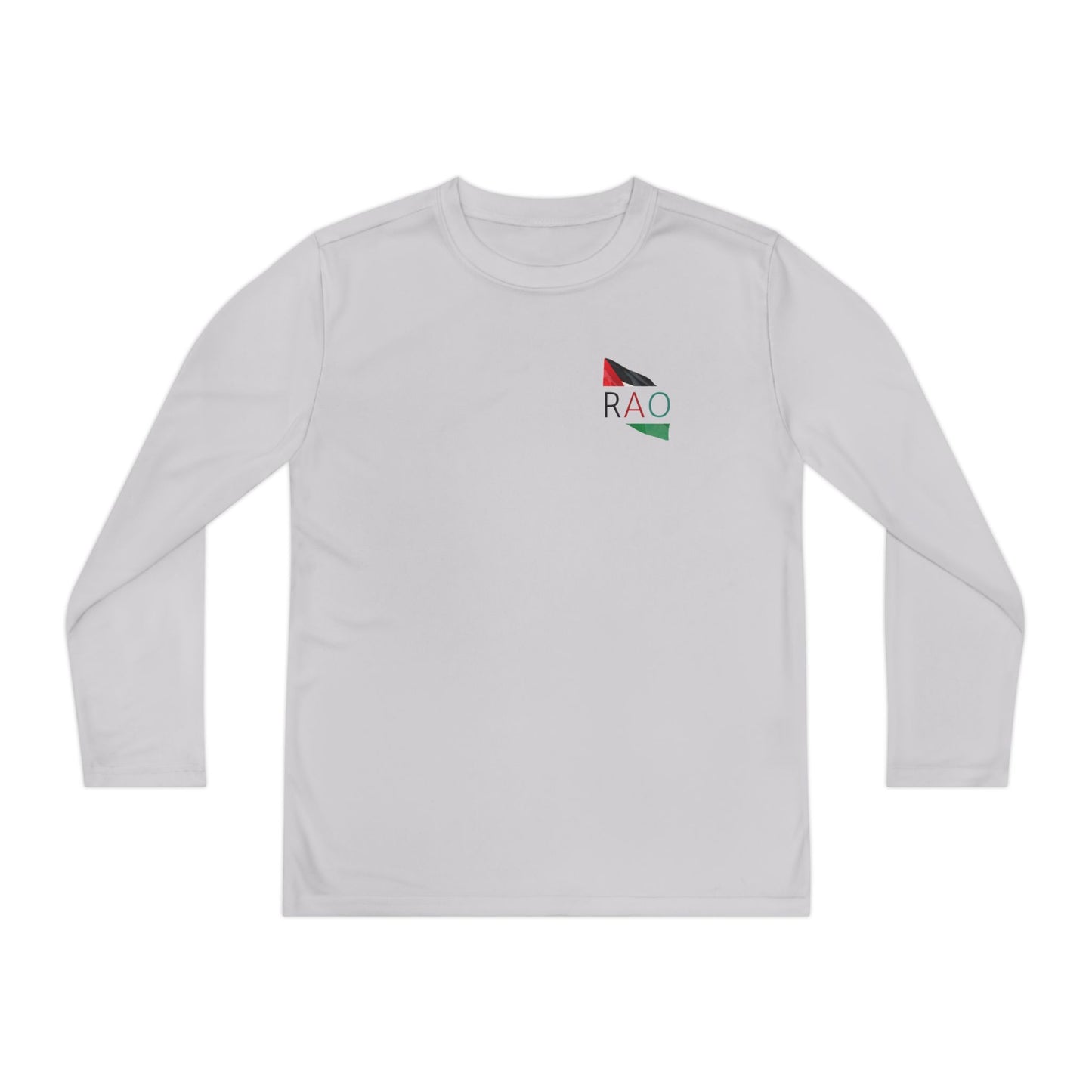 RAO Palestinian Youth Long Sleeve Performance Shirt – Kids Palestine Heritage Athletic Tee