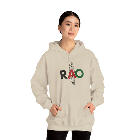 RAO Resistance Against Oppression Unisex Hoodie | Palestinian RAO & Kufya Map Graphic | Cultural Streetwear, Eco-Friendly, Comfortable Hoodie