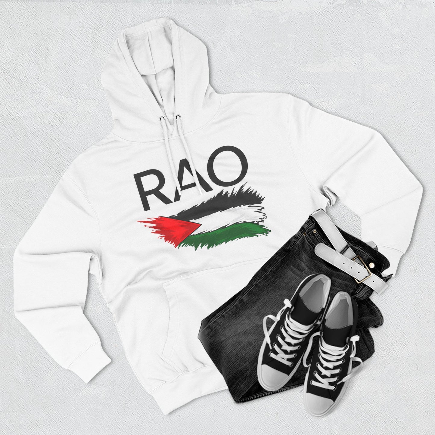 Palestine Flag Hoodie – Brushstroke Palestinian Streetwear | RAO