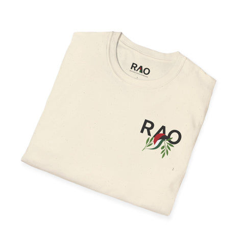 Stylish Unisex Softstyle T-Shirt, Floral RAO Print Tee, Casual Wear, Gift for Him/Her, Summer Fashion, Everyday Comfort