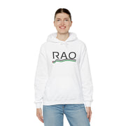 RAO Resistance Against Oppression Unisex Hoodie | Black RAO Letters with Palestinian Map & Flag Ribbon | Cultural Streetwear, Eco-Friendly Hoodie