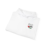 RAO Resistance Against Oppression Unisex Hoodie | Small Logo with Palestinian Flag | Cultural Streetwear, Eco-Friendly & Comfortable Hoodie