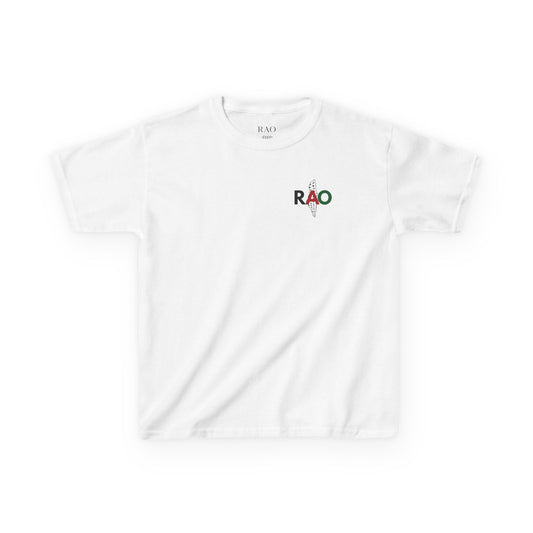 RAO Kids T-Shirt – Minimalist Logo Cotton Tee | Unisex Youth Shirt