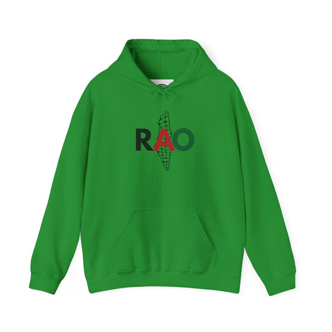 RAO Resistance Against Oppression Unisex Hoodie | Palestinian RAO & Kufya Map Graphic | Cultural Streetwear, Eco-Friendly, Comfortable Hoodie