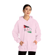 Stylish Unisex Hooded Sweatshirt with RAO Graphic, Cozy Pullover, Casual Gift, Streetwear, Everyday Wear, Unique Design