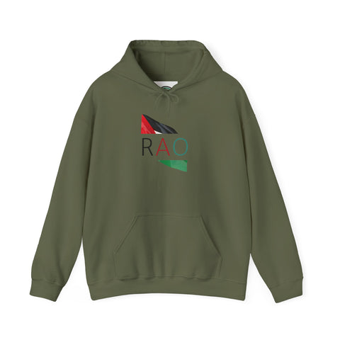 Stylish Unisex Hooded Sweatshirt with RAO Graphic, Cozy Pullover, Casual Gift, Streetwear, Everyday Wear, Unique Design