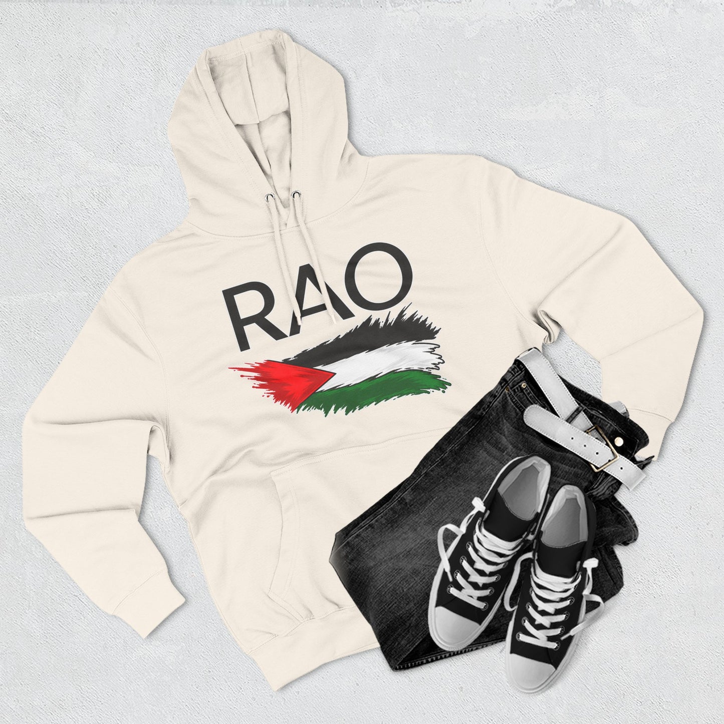 Palestine Flag Hoodie – Brushstroke Palestinian Streetwear | RAO