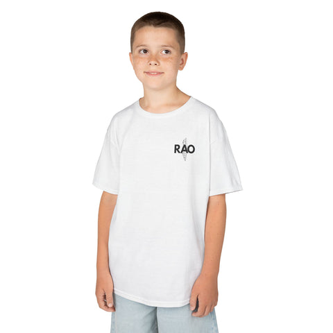 Kids Graphic Tee with RAO Design, Unisex Cotton Shirt, Gift for Boys and Girls, Birthday Outfit, Casual Wear, Summer Tee