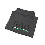 RAO Resistance Against Oppression Unisex Hoodie | Black RAO Letters with Palestinian Map & Flag Ribbon | Cultural Streetwear, Eco-Friendly Hoodie