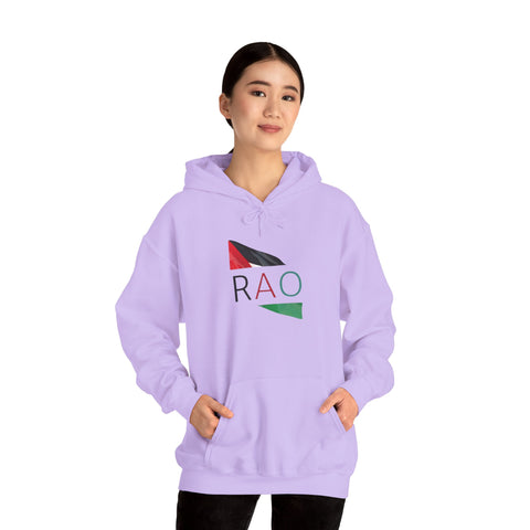 Stylish Unisex Hooded Sweatshirt with RAO Graphic, Cozy Pullover, Casual Gift, Streetwear, Everyday Wear, Unique Design