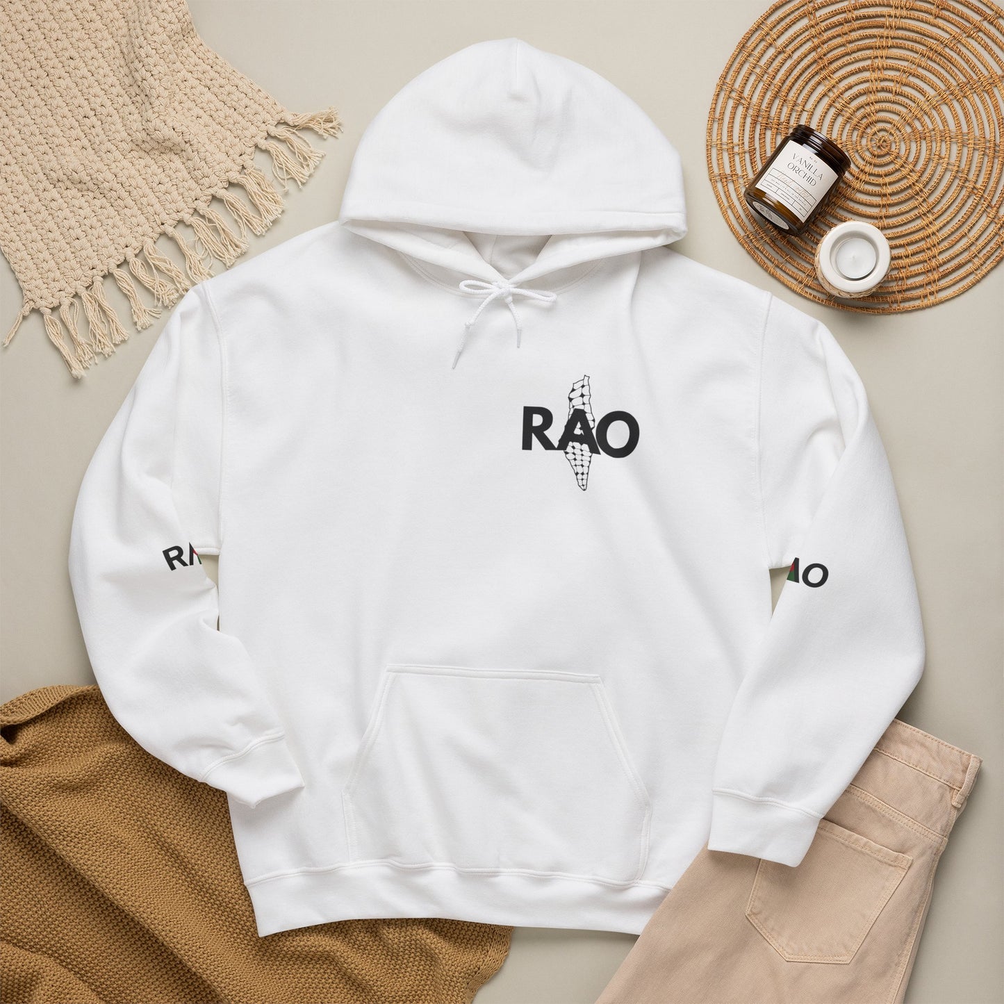 RAO Signature Palestine Hoodie | Premium Olive Branch Pullover | Minimalist Unisex Streetwear