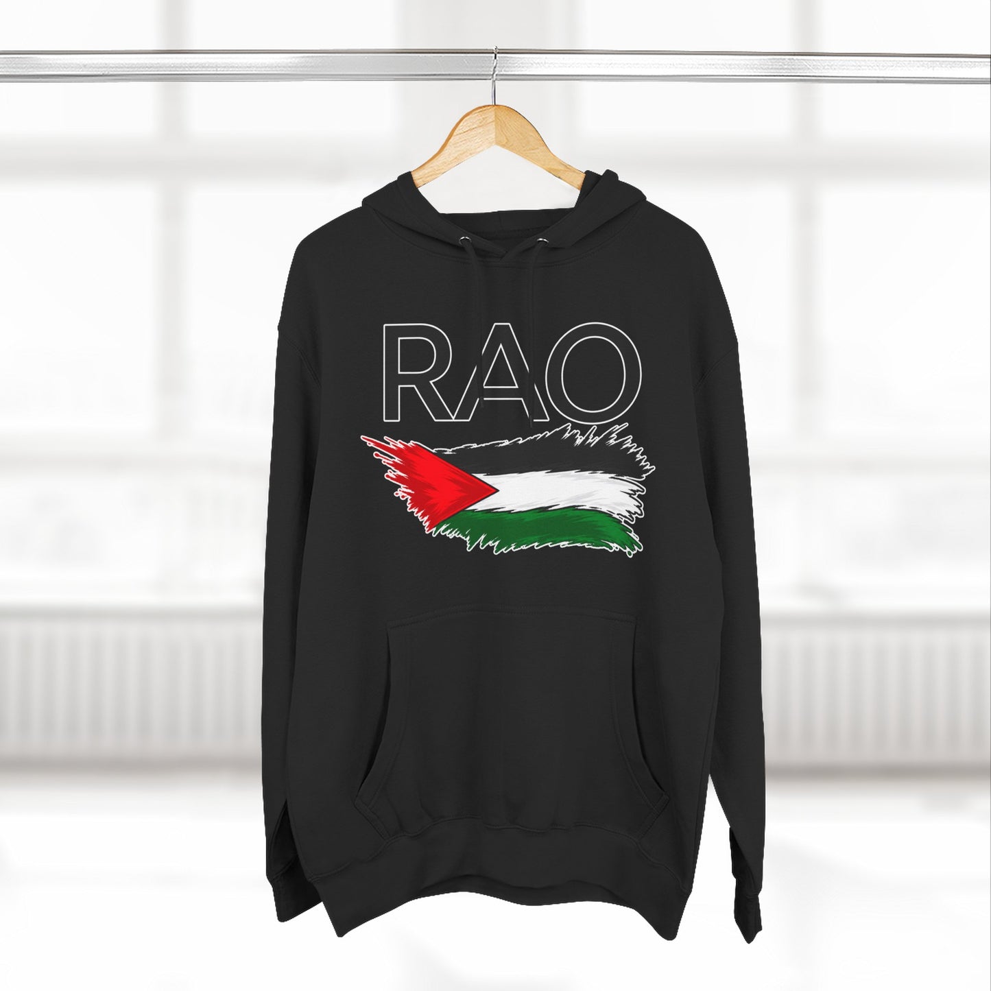 Palestine Flag Hoodie – Brushstroke Palestinian Streetwear | RAO