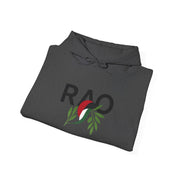 RAO Unisex Hoodie | Resistance Against Oppression Logo with Olive Leaves | Cultural Streetwear, Comfortable Eco-Friendly Fashion