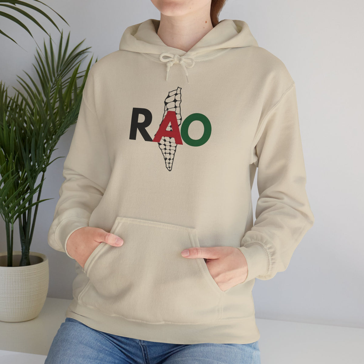 Palestinian Keffiyeh Hoodie – RAO Palestine Map Graphic Unisex Heritage Streetwear