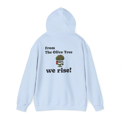 RAO Unisex Hoodie | Resistance Against Oppression Logo with Olive Leaves | Cultural Streetwear, Comfortable Eco-Friendly Fashion