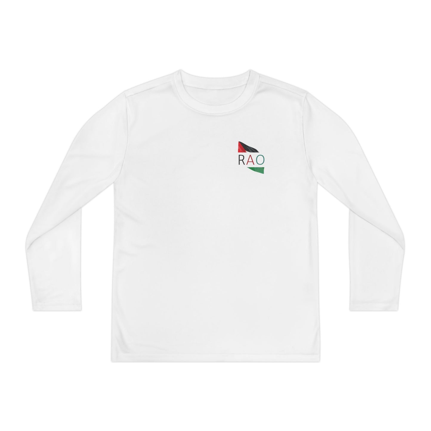RAO Palestinian Youth Long Sleeve Performance Shirt – Kids Palestine Heritage Athletic Tee