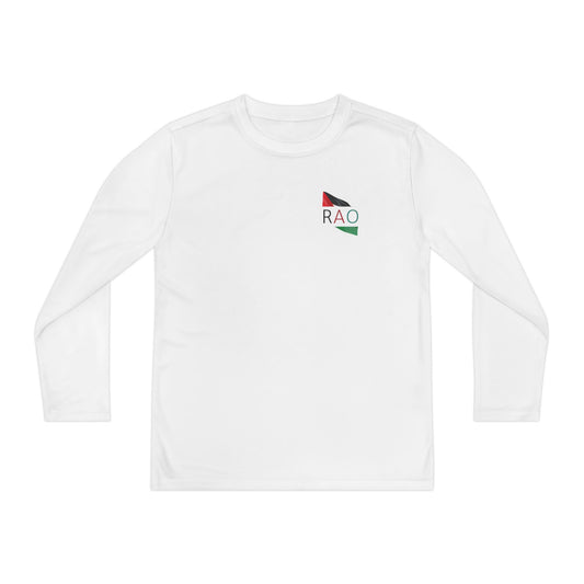 RAO Palestinian Youth Long Sleeve Performance Shirt – Kids Palestine Heritage Athletic Tee