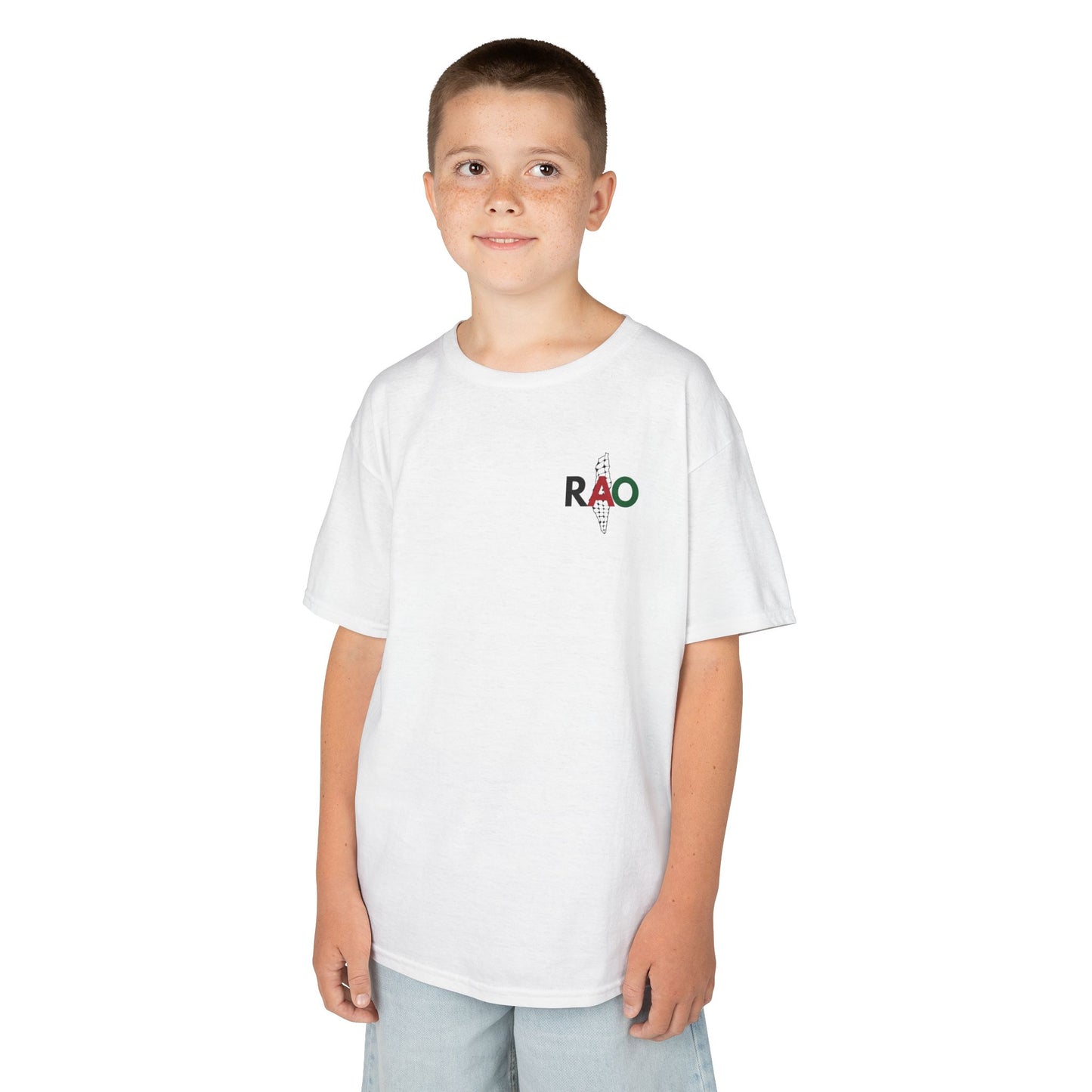 RAO Kids T-Shirt – Minimalist Logo Cotton Tee | Unisex Youth Shirt
