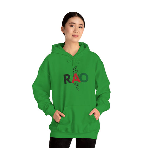 RAO Resistance Against Oppression Unisex Hoodie | Palestinian RAO & Kufya Map Graphic | Cultural Streetwear, Eco-Friendly, Comfortable Hoodie