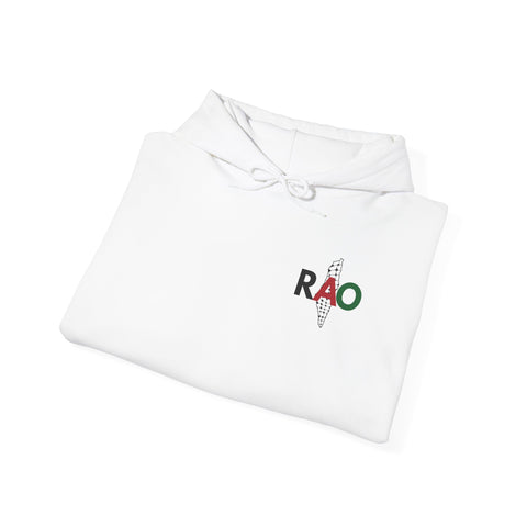RAO Resistance Against Oppression Unisex Hoodie | Small Palestinian Map with RAO Flag Letters Design | Cultural Streetwear Sweatshirt