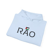 RAO Resistance Against Oppression Unisex Hoodie | Center Chest Design with Horizontal Palestinian Flag & RAO Letters | Bold Streetwear Statement