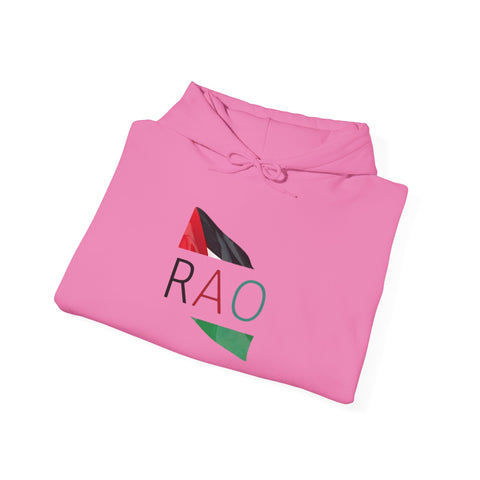 Stylish Unisex Hooded Sweatshirt with RAO Graphic, Cozy Pullover, Casual Gift, Streetwear, Everyday Wear, Unique Design