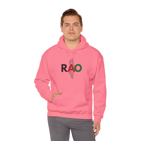 RAO Resistance Against Oppression Unisex Hoodie | Palestinian RAO & Kufya Map Graphic | Cultural Streetwear, Eco-Friendly, Comfortable Hoodie