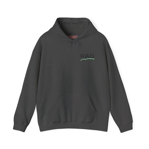 RAO Resistance Against Oppression Unisex Hoodie | Small Left Chest Logo with Palestinian Map & Flag Ribbon | Eco-Friendly Cultural Streetwear