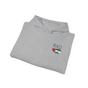 RAO Resistance Against Oppression Unisex Hoodie | Small Logo with Palestinian Flag | Cultural Streetwear, Eco-Friendly & Comfortable Hoodie