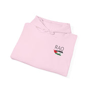 RAO Resistance Against Oppression Unisex Hoodie | Small Logo with Palestinian Flag | Cultural Streetwear, Eco-Friendly & Comfortable Hoodie