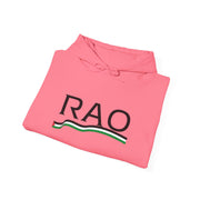 RAO Resistance Against Oppression Unisex Hoodie | Black RAO Letters with Palestinian Map & Flag Ribbon | Cultural Streetwear, Eco-Friendly Hoodie