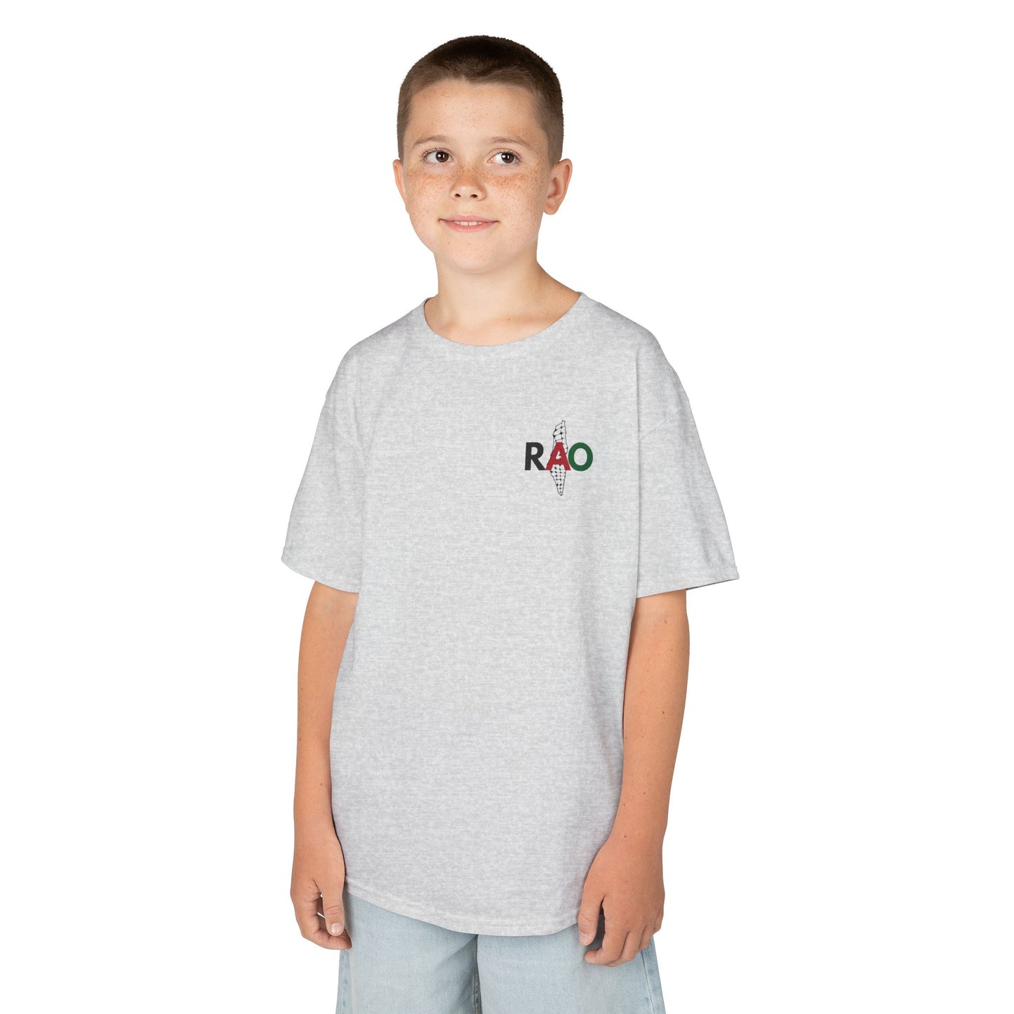 RAO Kids T-Shirt – Minimalist Logo Cotton Tee | Unisex Youth Shirt