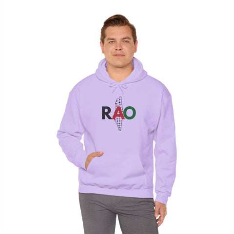 RAO Resistance Against Oppression Unisex Hoodie | Palestinian RAO & Kufya Map Graphic | Cultural Streetwear, Eco-Friendly, Comfortable Hoodie