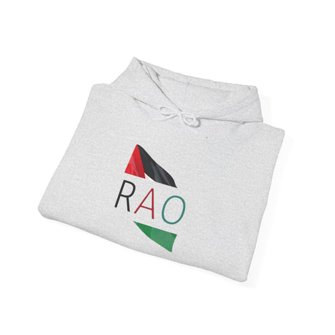 Stylish Unisex Hooded Sweatshirt with RAO Graphic, Cozy Pullover, Casual Gift, Streetwear, Everyday Wear, Unique Design