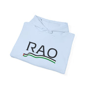 RAO Resistance Against Oppression Unisex Hoodie | Black RAO Letters with Palestinian Map & Flag Ribbon | Cultural Streetwear, Eco-Friendly Hoodie