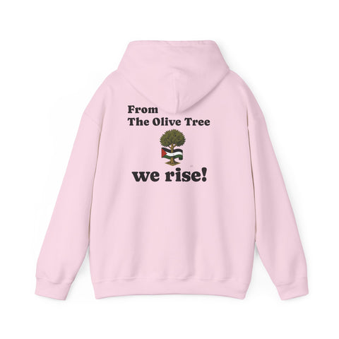 RAO Unisex Hoodie | Resistance Against Oppression Logo with Olive Leaves | Cultural Streetwear, Comfortable Eco-Friendly Fashion