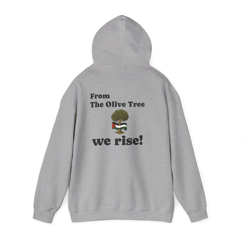 RAO Unisex Hoodie | Resistance Against Oppression Logo with Olive Leaves | Cultural Streetwear, Comfortable Eco-Friendly Fashion